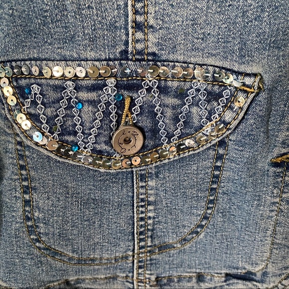 Original Threads women’s sequin jean jacket Size small - Picture 3 of 6